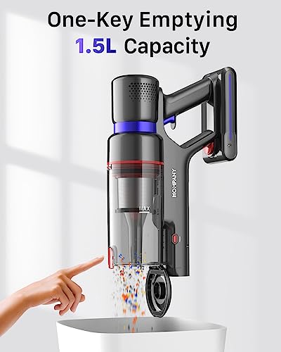 HOMPANY Cordless Vacuum Cleaner, 500W/40Kpa Stick Vacuum with Touch Screen, Max 60 Mins Runtime, Anti-Tangle Vacuum Cleaner for Home, 2023 Latest Motor Vacuum for Pet Hair/Carpet/Hard Floor