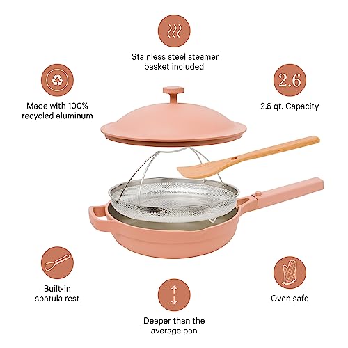 Our Place Always Pan 2.0 | Nonstick 10.5-Inch Toxin-Free Ceramic Cookware | Versatile Frying Pan, Skillet, Saute Pan | Stainless Steel Handle | Oven Safe | Lightweight Aluminum Body | Blue Salt