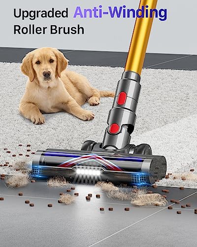 HOMPANY Cordless Vacuum Cleaner, 500W/40Kpa Stick Vacuum with Touch Screen, Max 60 Mins Runtime, Anti-Tangle Vacuum Cleaner for Home, 2023 Latest Motor Vacuum for Pet Hair/Carpet/Hard Floor