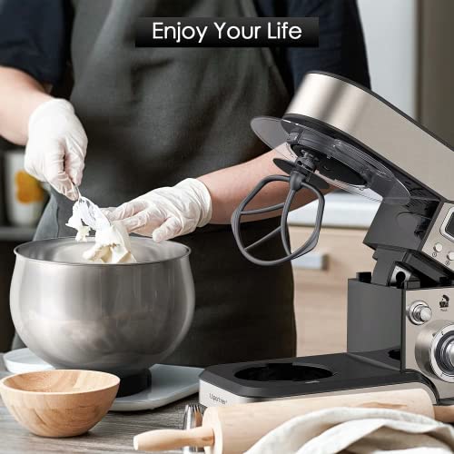 Stand Mixer, 1200W Stainless Steel Mixer 5.3-QT LCD Display Food Mixer, 6+P Speed itchen Electric Mixer Tilt-Head Mixer with Stainless Steel Bowl, Dough Hook, Beater, Whisk