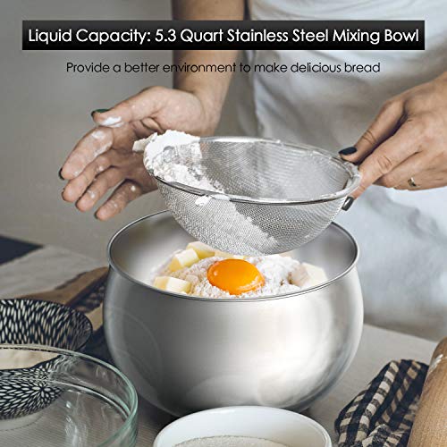 Stand Mixer, 1200W Stainless Steel Mixer 5.3-QT LCD Display Food Mixer, 6+P Speed itchen Electric Mixer Tilt-Head Mixer with Stainless Steel Bowl, Dough Hook, Beater, Whisk
