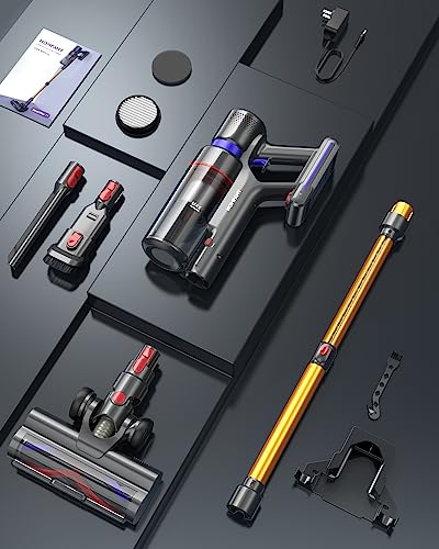 HOMPANY Cordless Vacuum Cleaner, 500W/40Kpa Stick Vacuum with Touch Screen, Max 60 Mins Runtime, Anti-Tangle Vacuum Cleaner for Home, 2023 Latest Motor Vacuum for Pet Hair/Carpet/Hard Floor