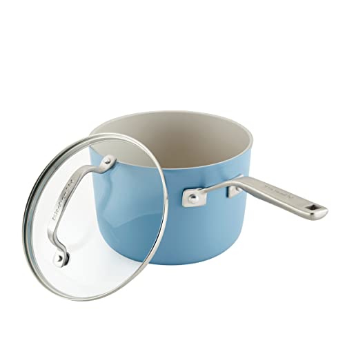 KitchenAid Hard Anodized Ceramic Nonstick Cookware Pots and Pans Set, 9 Piece, Blue Velvet