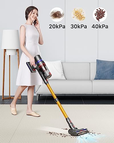 HOMPANY Cordless Vacuum Cleaner, 500W/40Kpa Stick Vacuum with Touch Screen, Max 60 Mins Runtime, Anti-Tangle Vacuum Cleaner for Home, 2023 Latest Motor Vacuum for Pet Hair/Carpet/Hard Floor