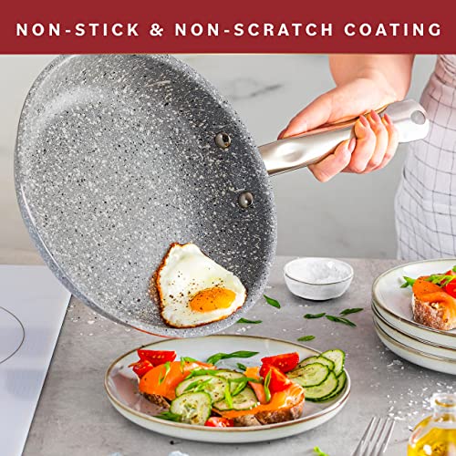 Home Hero Pots and Pans Set Non Stick - 23 Pcs All-In-One Induction Granite Cookware Set + Bakeware Set - Non Toxic, PFOA Free, Oven Safe Pot and Pan Set - (23 Pcs Set - Granite Cookware)