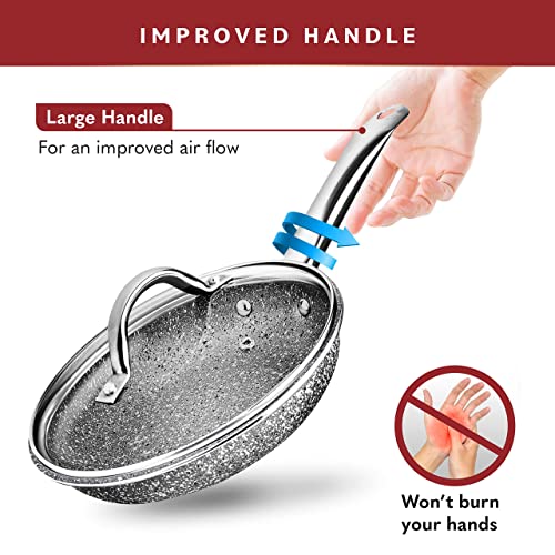 Home Hero Pots and Pans Set Non Stick - 23 Pcs All-In-One Induction Granite Cookware Set + Bakeware Set - Non Toxic, PFOA Free, Oven Safe Pot and Pan Set - (23 Pcs Set - Granite Cookware)