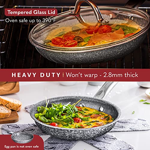 Home Hero Pots and Pans Set Non Stick - 23 Pcs All-In-One Induction Granite Cookware Set + Bakeware Set - Non Toxic, PFOA Free, Oven Safe Pot and Pan Set - (23 Pcs Set - Granite Cookware)